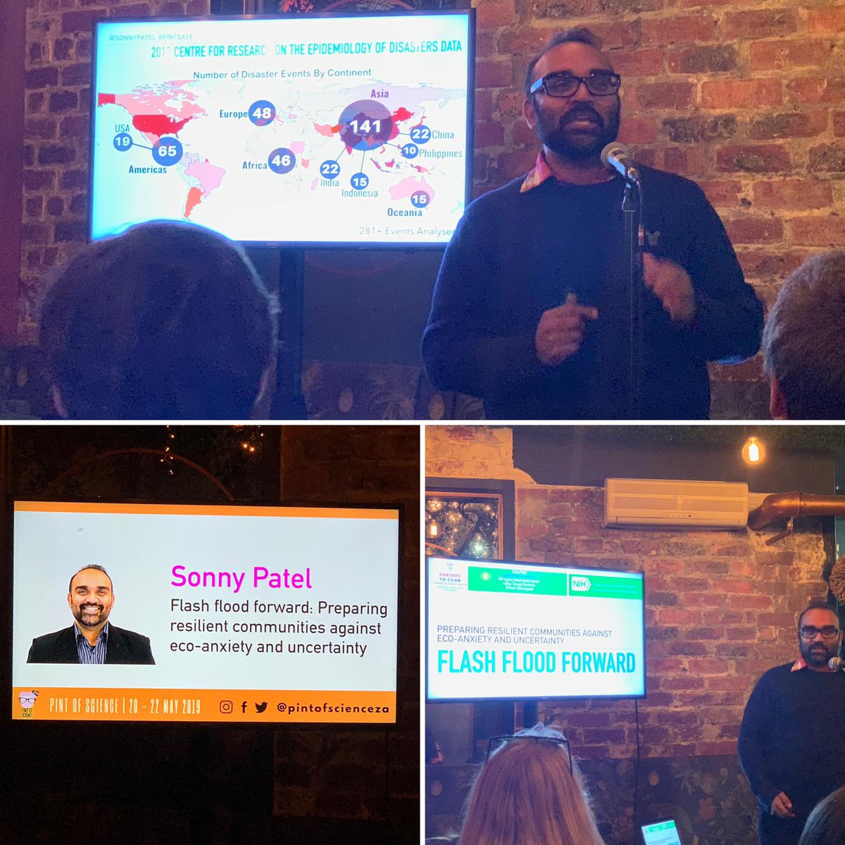 What a fun night for #publichealth &amp; #science yesterday! At sold out #CapeTown event, shared scientific thoughts &amp; research learnings abt our planet #climatechange #flooding &amp; #resilient communities. Thanks <a href="/pintofscienceZA/">Pint of Science ZA</a> <a href="/pintsworld/">Pint of Science World</a> @michefrvntz <a href="/chantallailvaux/">Chantal Lailvaux</a> for having me!