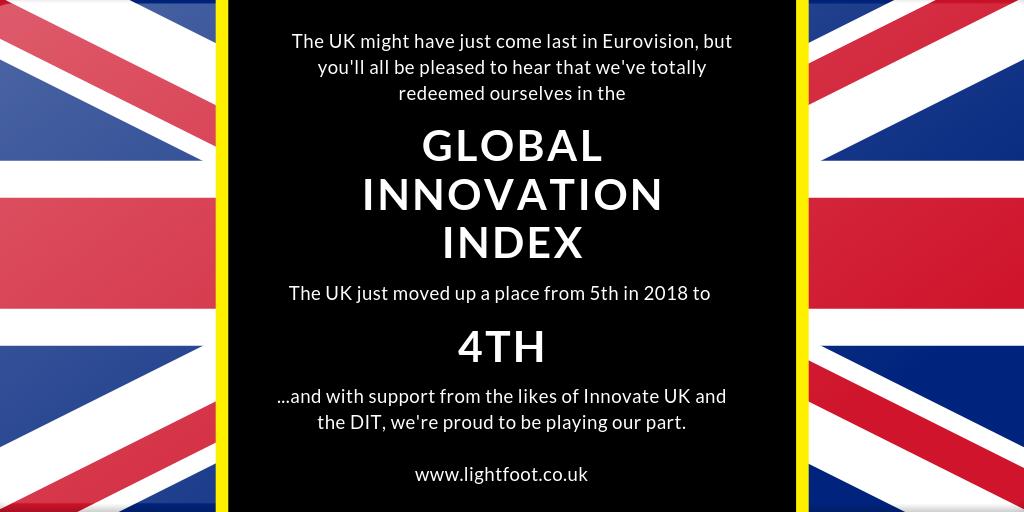 LemonJam_Dan's tweet photo. Switzerland, Netherlands and Sweden - we're coming for you! #innovation @innovateuk @beisgovuk #britainisgreat #britishengineering #britishinnovation #engineering #technology #eurovision #eurovision2019 #globalinnovationindex https://t.co/pGSJ7UCHt4
