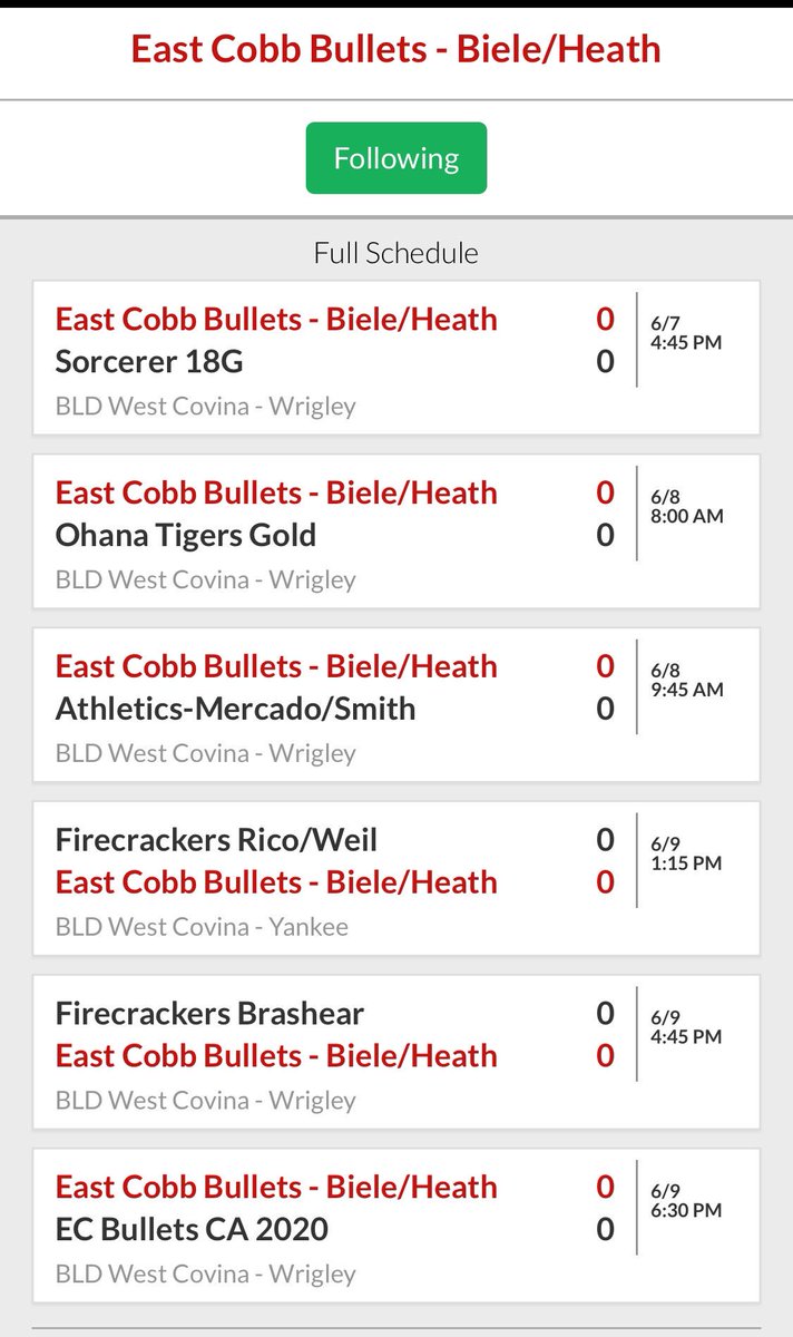Ok Coaches, here is our schedule for Zoom Into June. Look forward to some great Competition.. Go BULLETS #ZoomintoJune