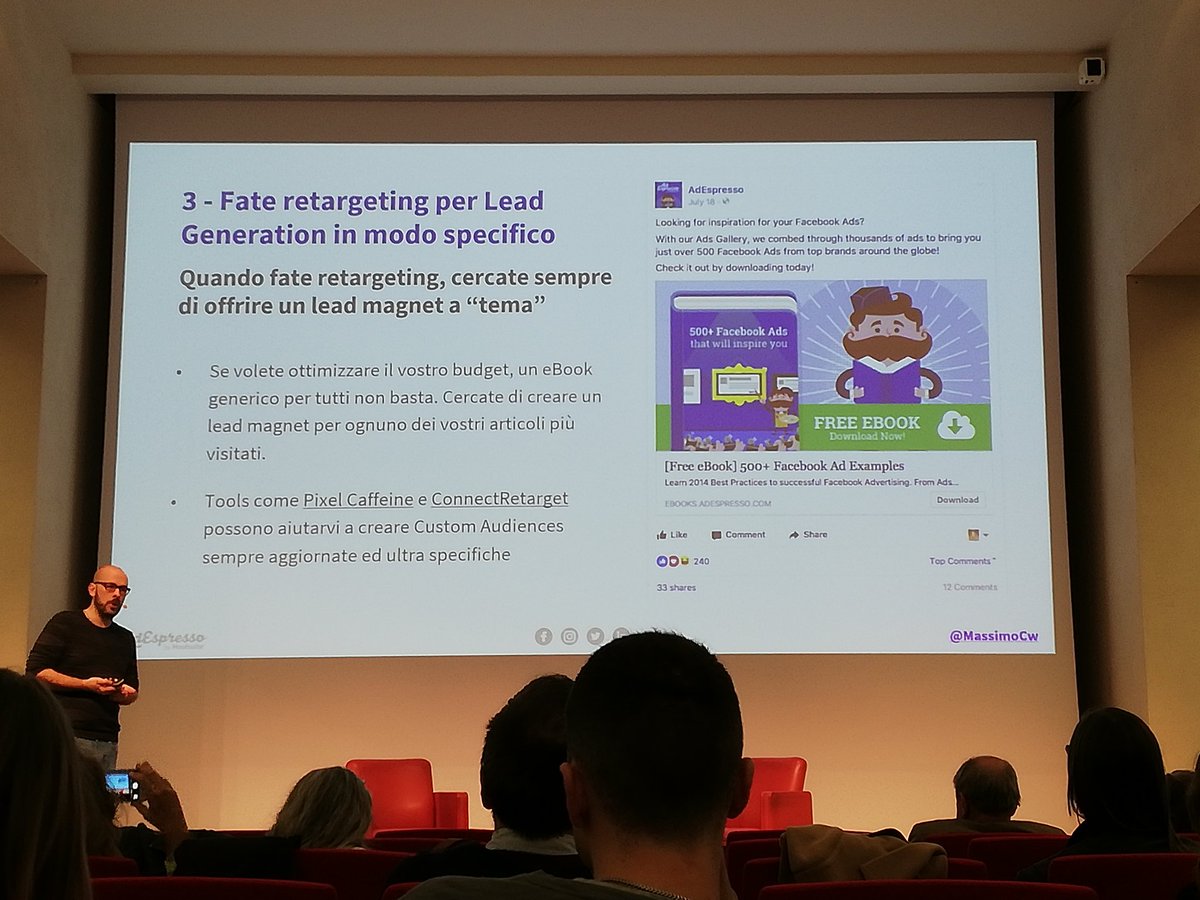 simonaptr's tweet image. 4 consigli per migliorare i vostri Facebook Ads ma... non dimenticate di essere flessibili e creativi! @MassimoCw @AdEspresso al #SMMdayIT @smmdayit