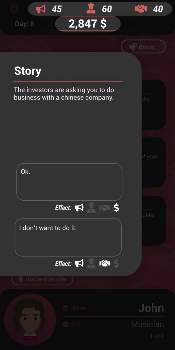 InherentGameDev's tweet image. Hmm... What would you do? Think that your decision will have consequences and the US might get upset later... or not. Remember that you can download the Beta here! play.google.com/store/apps/det… #IndieGameDev #indiedevhour #indiegames #madewithunity #GooglePay
