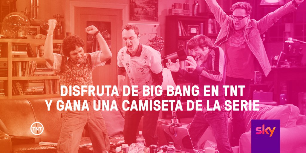 Sky_es's tweet photo. ¿Quieres una de las 10 camisetas de #BigBangTNT que sorteamos?

1- Sigue a @canaltnt y @Sky_Es
2- RT este tweet

Y recuerda... ¡no te pierdas los últimos episodios de @bigbang_ES
en Sky! https://t.co/UB0sf3Egju https://t.co/eWBG7kOxmx