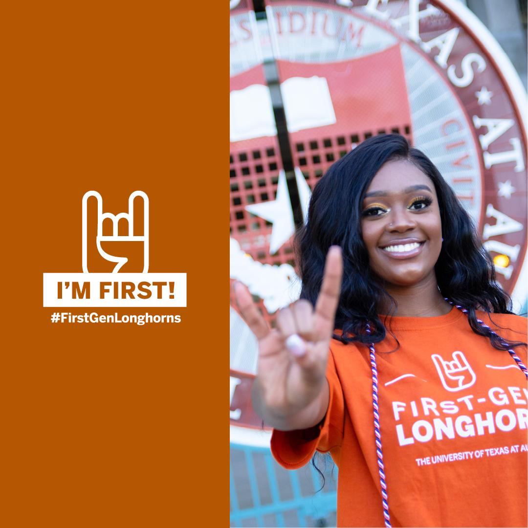 UTAustinSSI's tweet image. "For me, being first-generation means becoming a pioneer, taking your journey through college, learning as you go, to discover your own unique path."

Tyeria Evans
BSA, Human Development and Family Sciences

#FirstGenLonghorns #UTGrad19 #WhatStartsHere 🎓🤘🌎