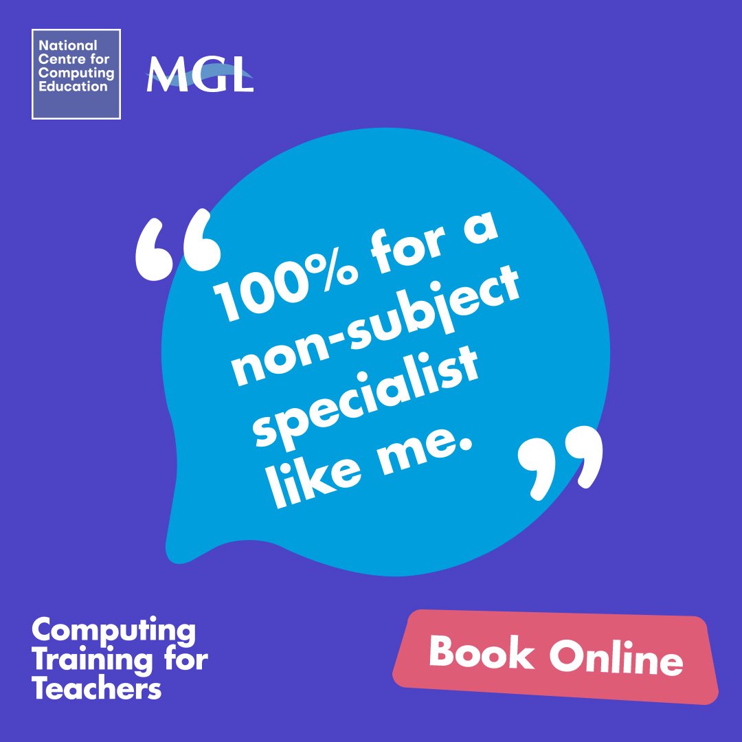 ncce_nw's tweet image. Would you recommend NCCE courses to others?
Book online at mglworld.com/ncce/
#gcsecomputerscience 
#gcsecomputing