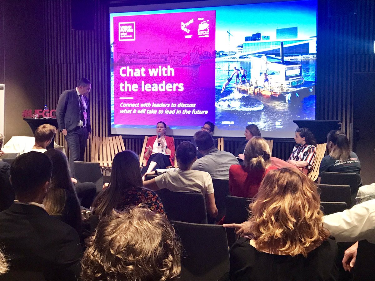 Great chat with city leaders in Oslo <a href="/UrbanFutureConf/">Urban Future.</a> “Unless you really listen to your citizens, you won’t be able to affect change... you won’t always agree, but you have to listen to ideas, concerns and issues.” Inclusive conversations mean sustainable cities #FutureCities