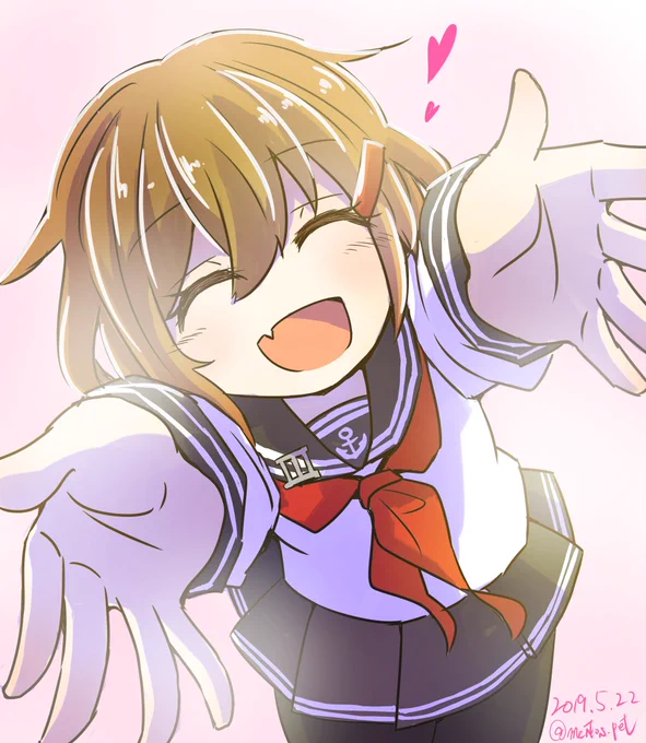 今日も元気に あなたに依存症 
#艦これ版深夜の真剣お絵描き60分一本勝負
#艦これ版真剣お絵描き60分一本勝負_20190522 