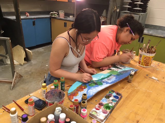 GodwinSchools's tweet photo. Some of our art students have entered #GBVansChallenge
These students are currently decorating skateboards. Godwin is one of 23 schools competing. Please come support our students on May 23, 2019 from 5-8 PM at Cannonsburg! (6800 Cannonsburg Rd. NE, Belmont, MI)  Go Godwin! https://t.co/UG0KF9mYj4