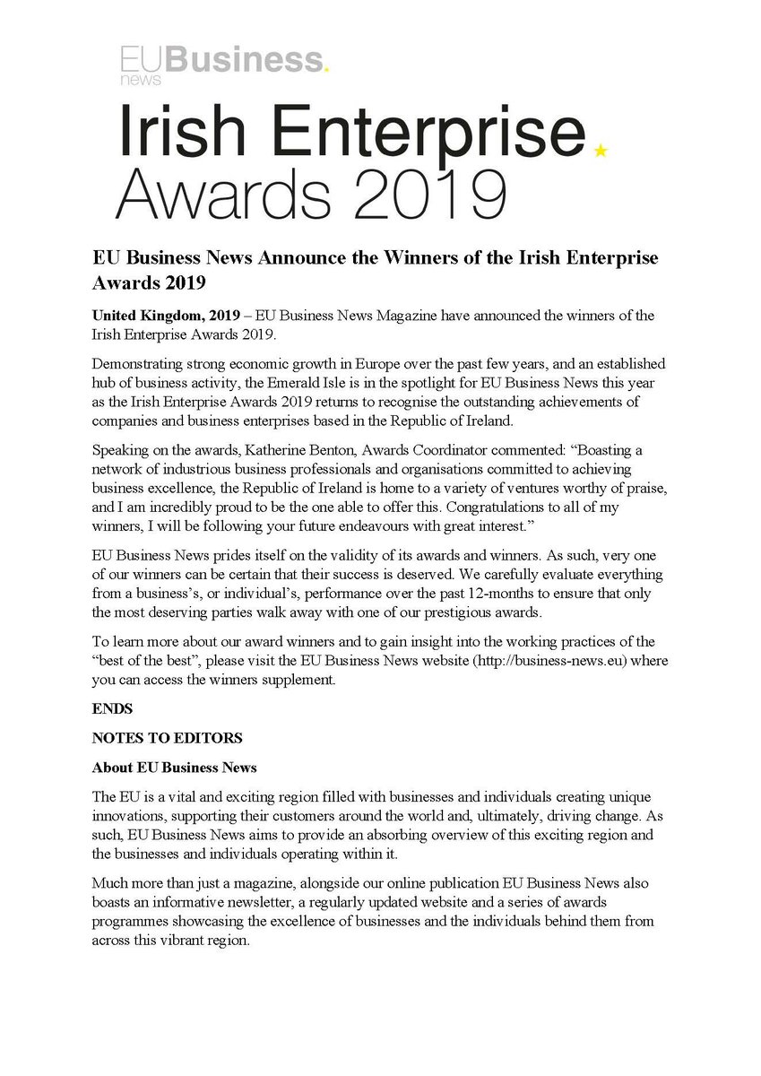 StPatsDistLtd's tweet photo. Delighted @StPatricksDist has been awarded the 2019 Irish Spirit Distillery of the Year @ The Irish Enterprise Awards hosted by @EUbusiness_news ๐ ๐ฅ๐
#IrishEnterpriseAwards #DistilleryOfTheYear #StPatricksDistillery #Spirits
Full details https://t.co/gxG0Ch0qpW https://t.co/K0N1ndRaYw