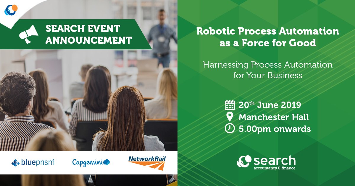 SearchRecruits's tweet photo. RPA technology is the next frontier for businesses looking to streamline processes.

Interested? Join us in June for an insight into the impact of robotics and automation on business processes.

Find out more and secure your space: https://t.co/ipBPHXtVTl

#Accounts #SearchEvents https://t.co/0eCYmalKV1