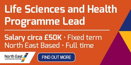 northeastlep's tweet image. We're recruiting for a member of staff to take forward our Life Sciences and Health programme, working with partners to strengthen the profile of the North East #health &amp;amp; #lifesciences community. Find out more: northeastjobs.org.uk/job/Programme_…