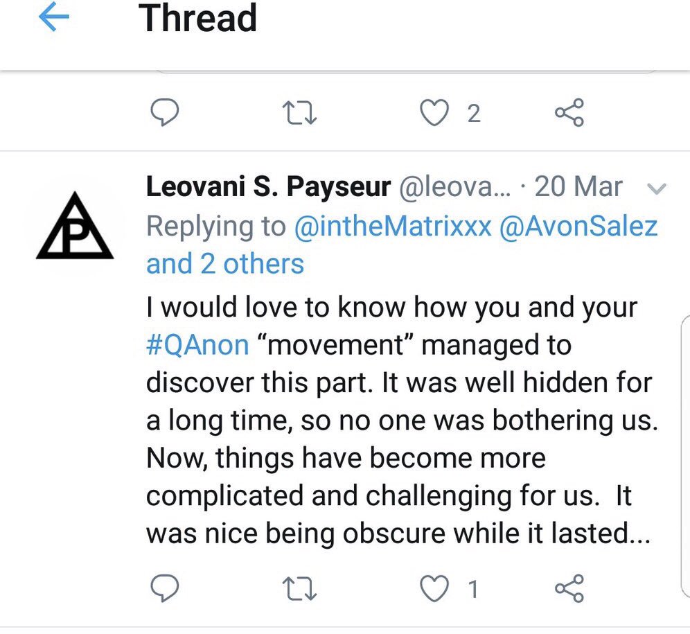 So the  #Payseur thread, which is what people DO NOT want me to talk about. Had this comment from an alleged Payseur.  #QAnon  #WWG1WGA, ALL. Click this tweet it “show thread”. For videos go here  https://www.inthematrixxx.com/index.php/the-crumbs/who-is-p @POTUS