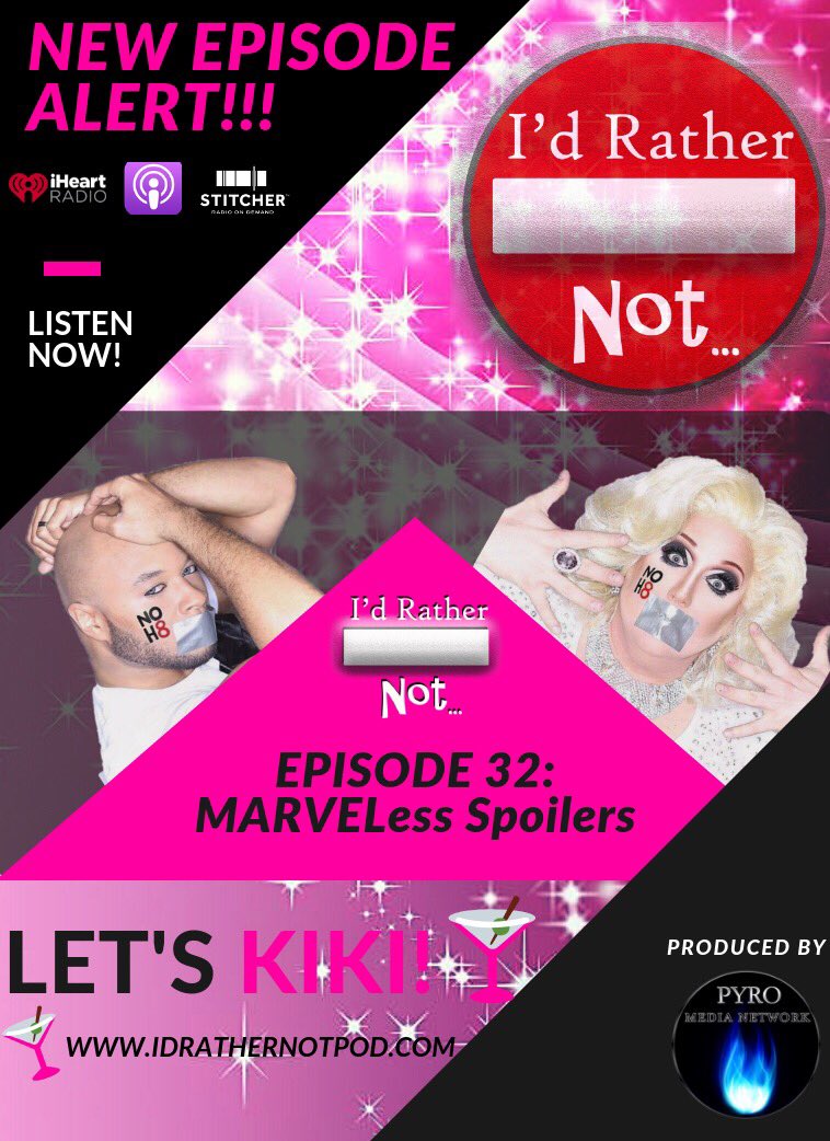 🚨NEW EPISODE ALERT!🚨
Episode 032 | MARVELess Spoilers

idrathernot.libsyn.com/irn_episode_03…
.
#PodEcho #PodernFamily #Podmosphere #trypod #internetradio #radio #Gay #Draglife #LGBTQ #gay #gayboy #gaymen #drag #podcast #queer #kiki #iheart #gaylife #AvengersEndGame #GameOfThrones #Spoilers