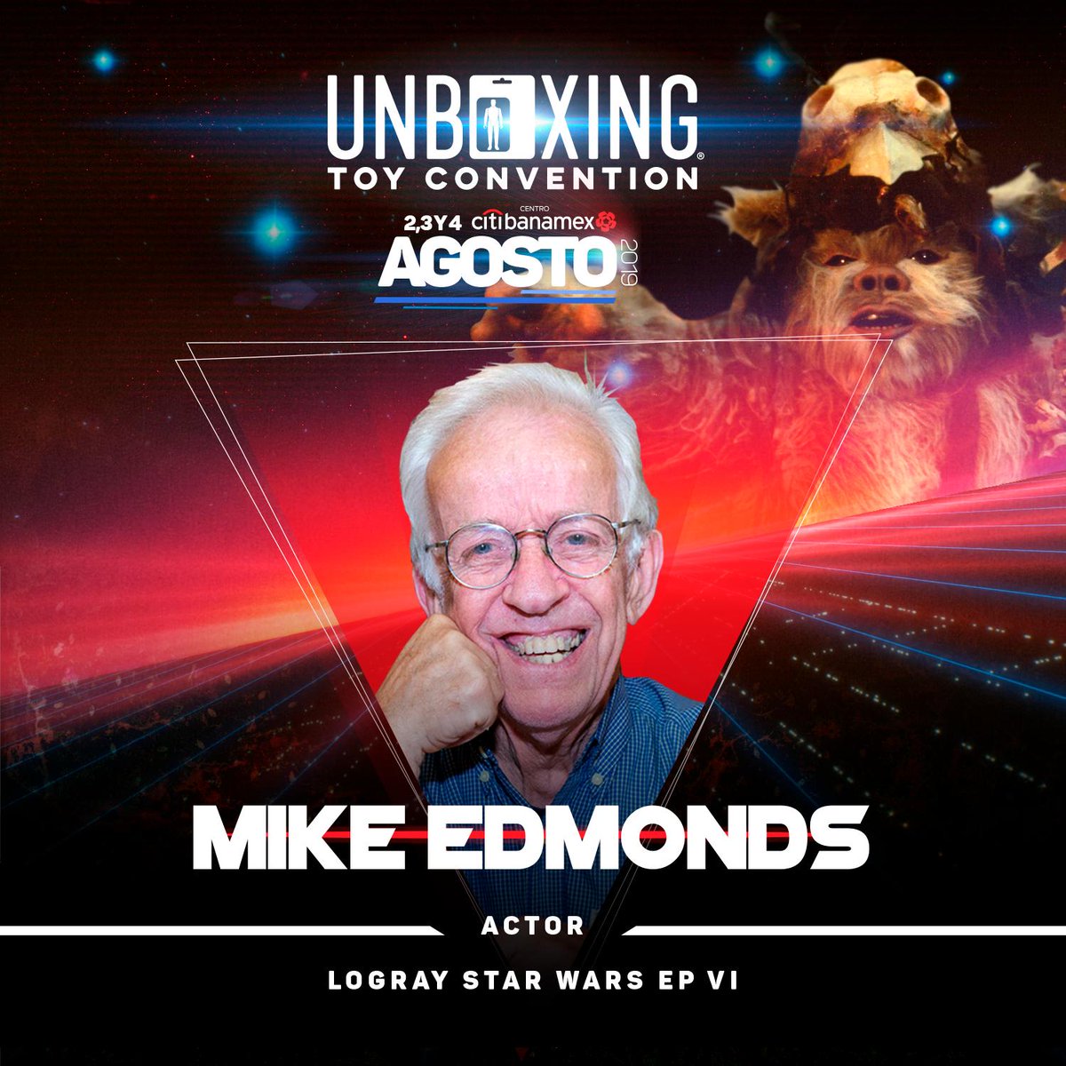 lamolemx's tweet image. #MikeEdmonds​, intérprete del ewok #Logray en #StarWars #ReturnoftheJedi, es el nuevo invitado de @UnboxingToyCon. Actuó en clásicos del #cine fantástico como
#TheEmpireStrikesBack, Time Bandits, Flash Gordon, Wrath of Titans, The Dark Crystal, Legend y Who Framed Roger Rabbit?