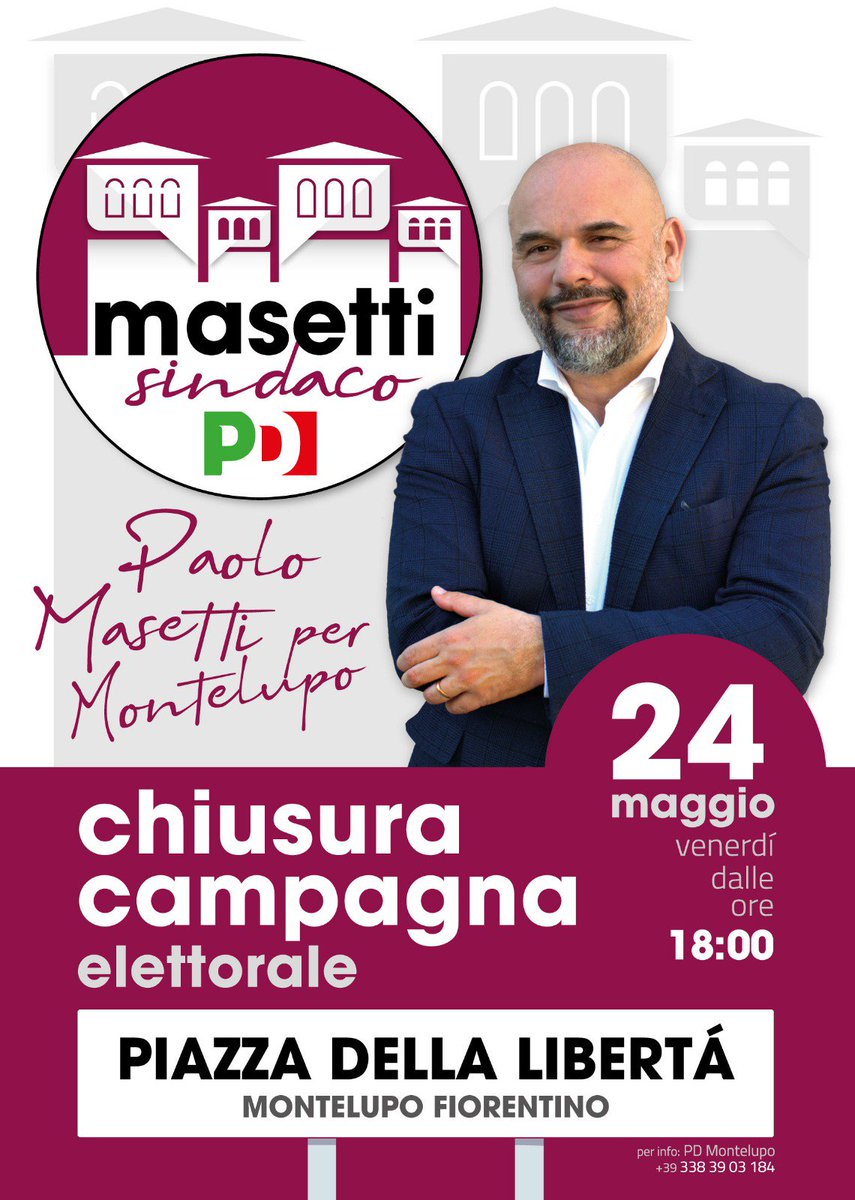 Vi aspettiamo venerdì 24/5 dalle 18 in piazza della Libertà a #Montelupo Fiorentino davanti al nostro comitato elettorale per la chiusura della campagna elettorale di Paolo Masetti sindaco #permontelupo. #elezioni #ElezioniEuropee2019 #SiamoEuropei
