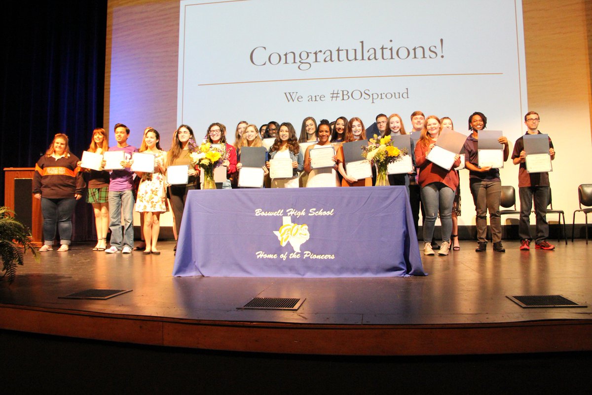Boswell High School hosted its inaugural Fine Arts Signing Day in the school auditorium this morning, May 22, for 32 students who have signed intentions to continue in the Visual and Performing Arts in college. #emsproud #BOSproud To read more: bit.ly/30BrpN7