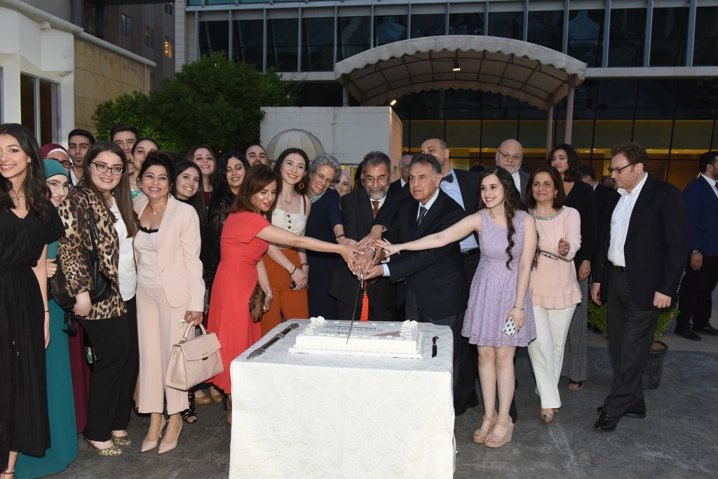 Next to keynote speaker @munalunabeirut at the @FHS_AUB Graduation Reception 2019.  Congratulations to all #FHSers graduates and awardees!
@fhschapter @AUB_Lebanon