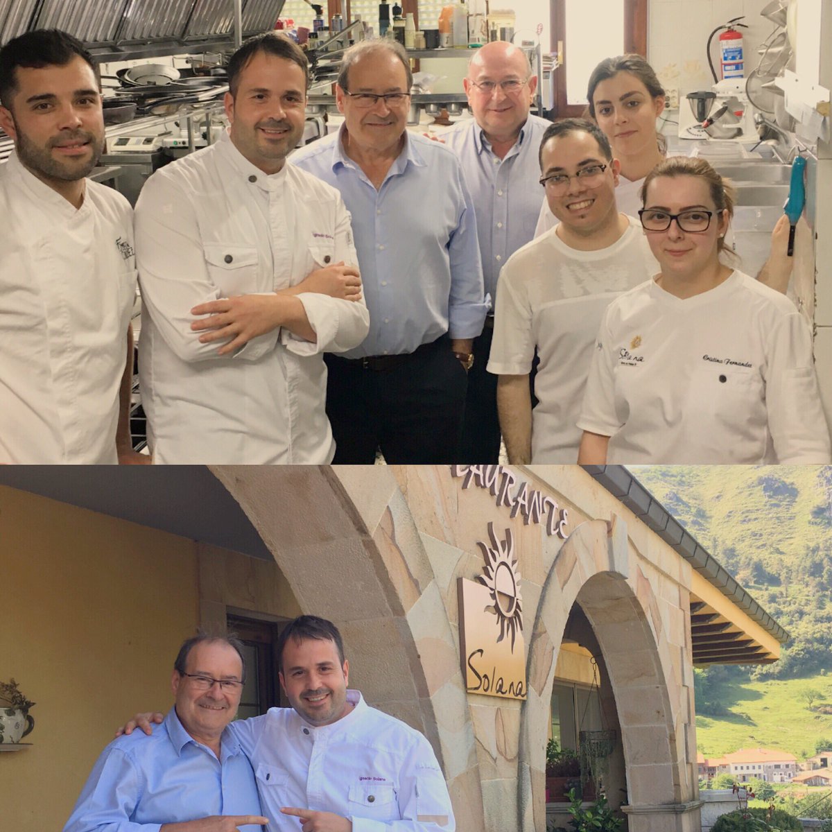 igNachoSolana's tweet image. No voy a presentar a este hombre porque después de 50 años entre fogones no lo necesita , con todo lo que le admiro , hoy reboso una felicidad completa porque tuve el honor de darlo de comer y desde luego que no me atreví a darle tarta de queso 😜!Gracias Hilario Arbelaitz #idolo