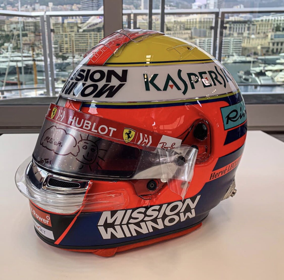 In pictures: Charles Leclerc’s special Ferrari helmet features his ...