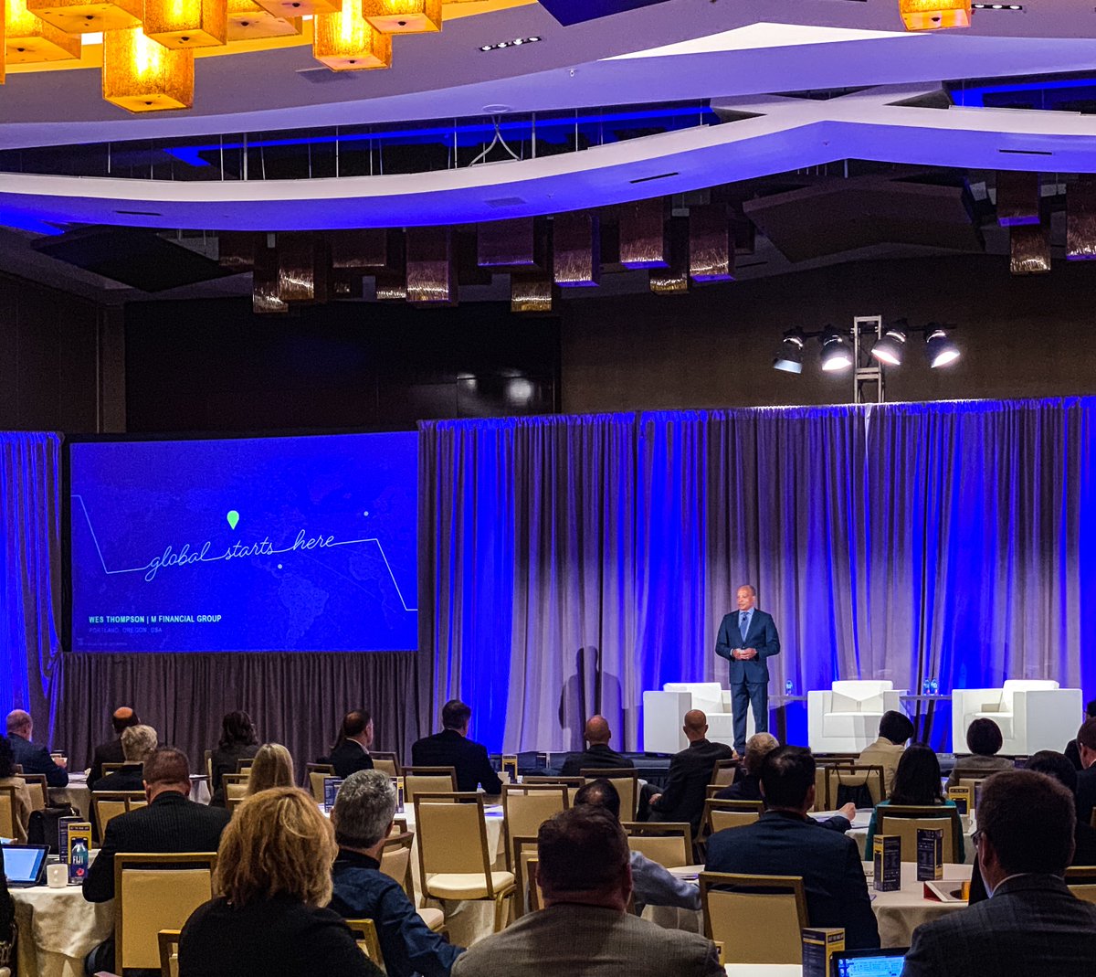 MFinancialGroup's tweet photo. Opening message from our CEO Wes Thompson on Day 1 of #MIAC2019 We heard from experts on identifying new strategies for international growth, including sessions focused on a deeper exploration of Asia, Latin America, and Europe! #globalstartshere #miacmiami #mfinancialgroup https://t.co/1VZc6cKsZw