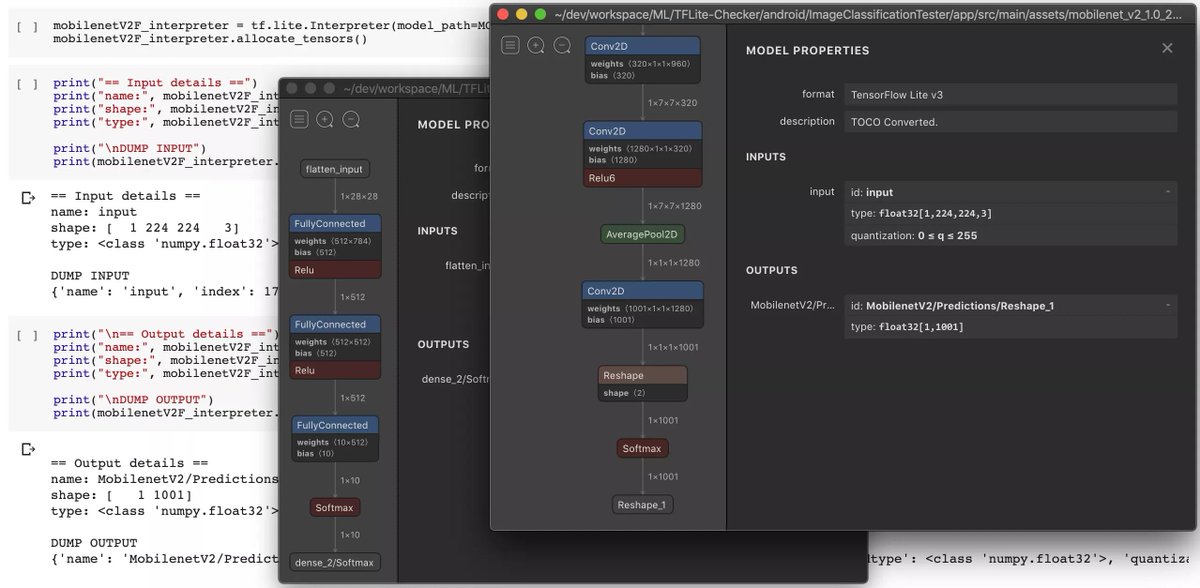 DynamicWebPaige's tweet image. ✨📲 Excellent new blog post: &quot;Inspecting a @TensorFlow Lite Image Classification Model&quot;, featuring tools like #Netron (from @lutzroeder) and @GoogleColab.

If you&apos;ve ever wanted to learn more about #TFLite internals, this is a great place to begin:

thinkmobile.dev/inspecting-ten…