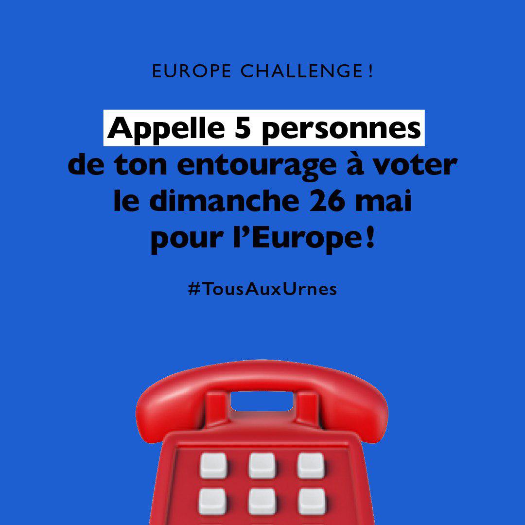 🇪🇺Convaincre une personne de voter aux élections européennes, c'est combattre notre premier adversaire : l'abstention. #TousAuxUrnes ! #EuropeChallenge
