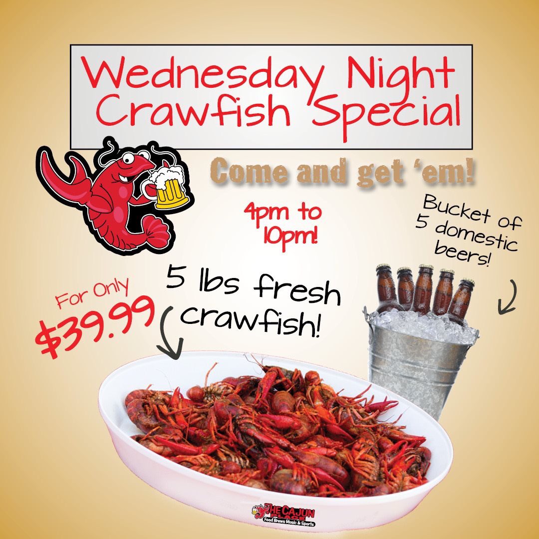 Dodies_Allen's tweet photo. It's a great Wednesday for a Crawfish Special!
5 lbs of fresh crawfish and a bucket of 5 domestic beers for only $39.99!
Available from 4 to 10pm tonight!

#crawfishwednesday @VillageShopping https://t.co/1L2xzwRYWY