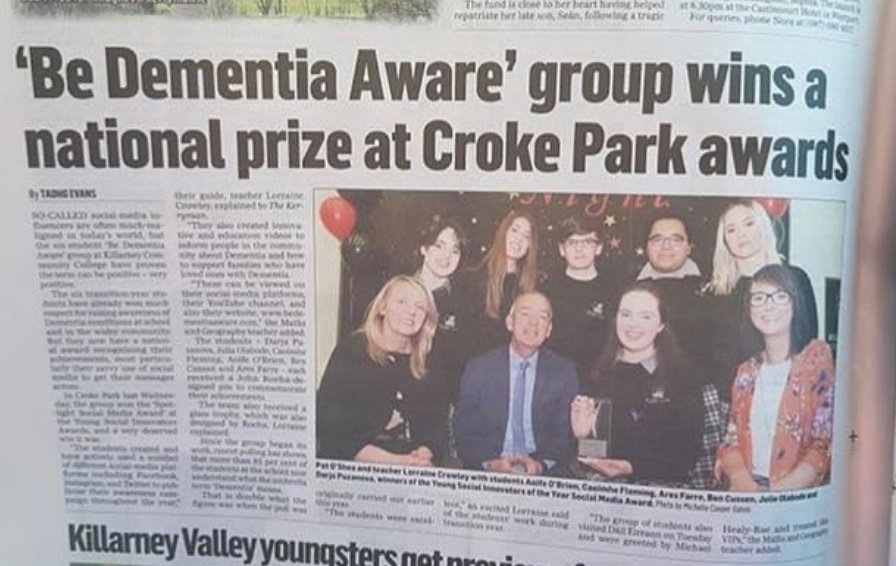 Huge thanks to the Kerryman for featuring us in the newspaper today. <a href="/YSInow/">Young Social Innovators</a>