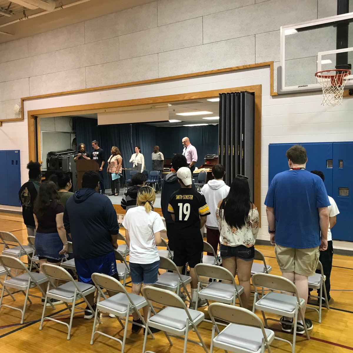 QuanderRoad's tweet photo. Graduation Rehearsal!! Today is the last day for our seniors. The next time we will see them it will be in cap and gown. #Classof2019 https://t.co/oLe8IBZrbM