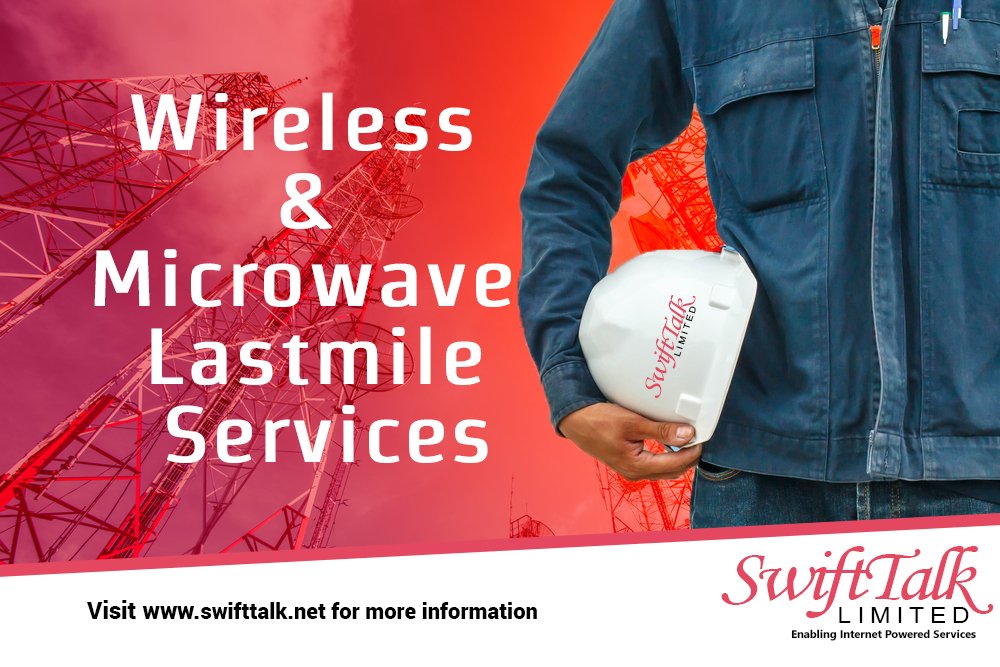 SwiftTalkLtd's tweet image. As consumer expectations rise with regards to how fast communication is needed in business/industry, we offer wireless &amp;amp; microwave last mile services and noticeable way  to set you apart from competitors. 

#SolutionsForBusinesses #SwiftTalkLimited #Connectivity