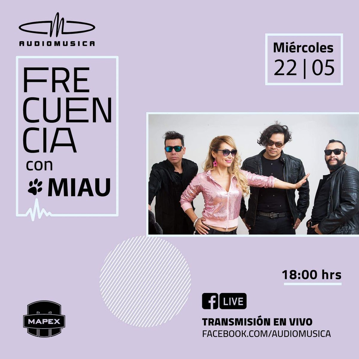 miaubanda's tweet photo. Hoy a las 18:00 hrs Chile, Miau en Vivo vía streaming desde Audiomusica para todo el mundo ⚡⚡⚡⚡
Con la conducción de Rolando Rolo Ramos 🎙🎶📣🎼
18:00hrs. Chile 
5:00PM. Perú
17:00hrs. México https://t.co/UTBHqv1iV9