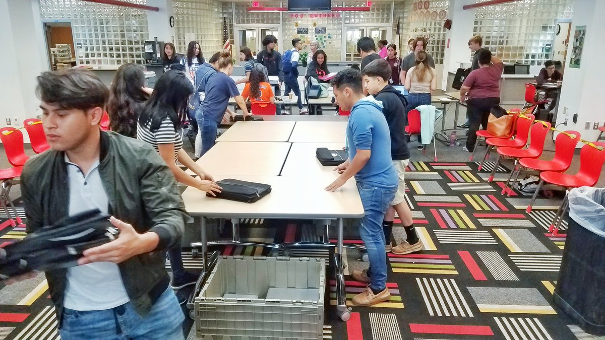 WaltripRam's tweet photo. We're taking up laptops today and tomorrow in the library! You guys will come with your social studies class! Make sure you save anything that you want to keep! #ramnation #waltriphighschool #powerup #laptopreclamation #rambrary https://t.co/DsgCkAor9Y