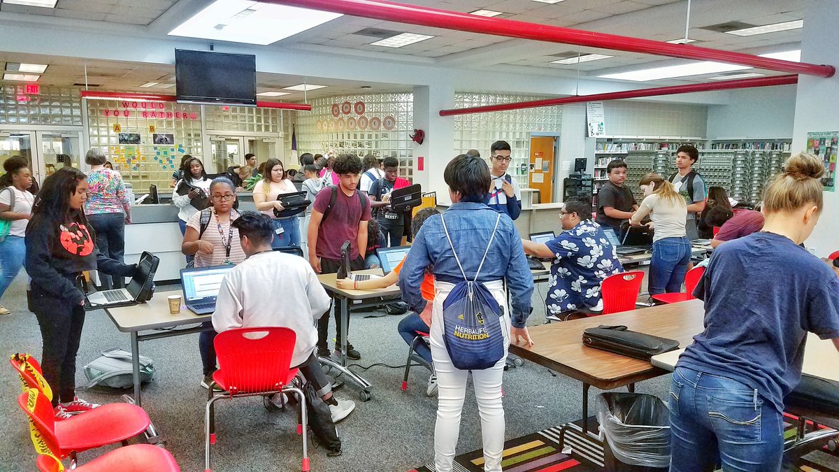 WaltripRam's tweet photo. We're taking up laptops today and tomorrow in the library! You guys will come with your social studies class! Make sure you save anything that you want to keep! #ramnation #waltriphighschool #powerup #laptopreclamation #rambrary https://t.co/DsgCkAor9Y