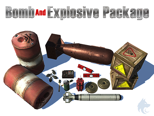 crewolves's tweet image. [Bomb and Explosive Package] 
is #availablenow for #Download @AssetStore. Add this into #game and blast. #Crewolves #gameasset #gameart #3dmodelling #gamedevs #gamedevelopment #gamedesign #lowpoly #indie #indiedev #explosion #weapons #3dart #gaming  u3d.as/1mXH
