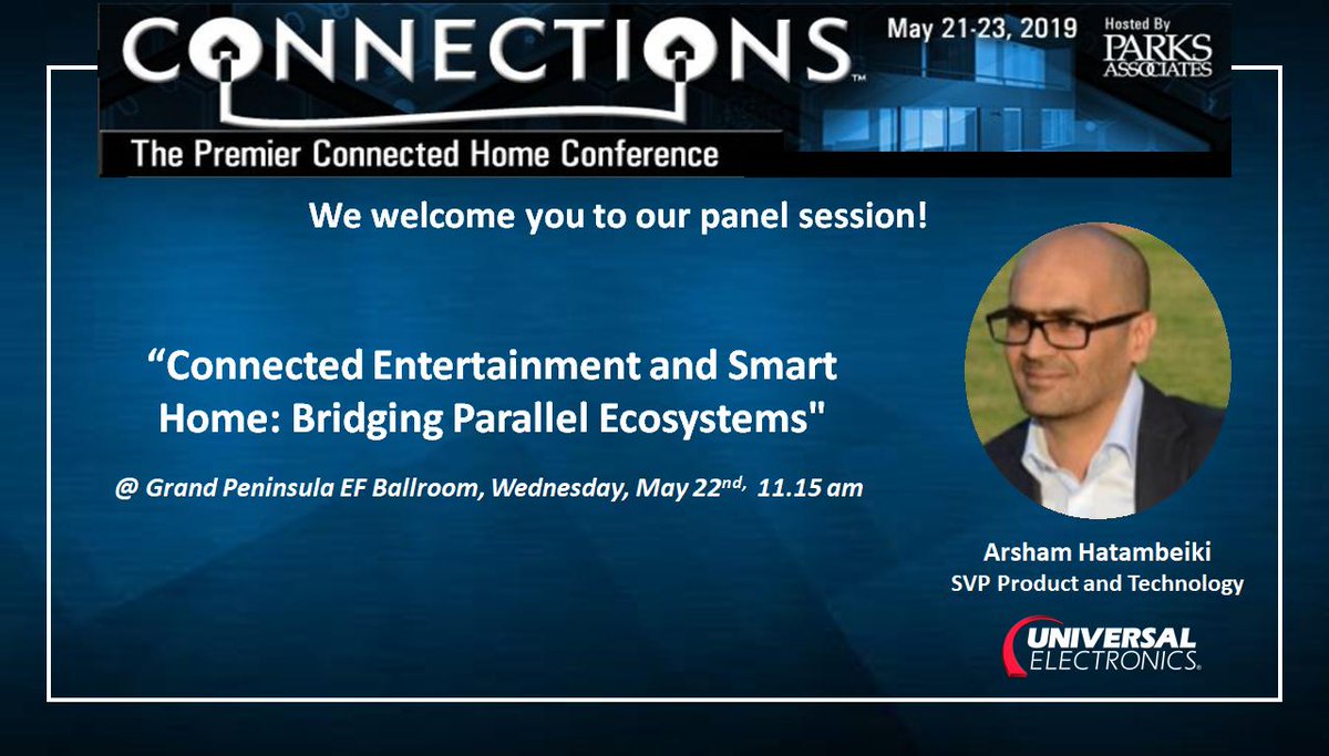 NevoLabs's tweet photo. Our SVP of Product &amp; Technology - @arsham11 will share his thoughts on bridging parallel #ecosystems at 11.15 am today. If you are attending @ParksAssociates @CONNECTIONS_US , don't miss it!  @UEIcorporate #IoT #smarthome https://t.co/kHGQ3kW0TG