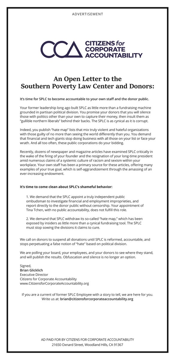 CFCATweets's tweet photo. Confidential to @kenvogel: Here's a newspaper ad published in the @MGMAdvertiser in April, about what you describe as a "secret" campaign. We aren't really very good at secrets, and you have a problem with facts. https://t.co/n24rGn9tnf