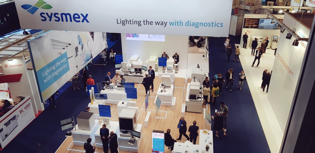 joana_ut's tweet photo. Come by our @SysmexEurope booth at #euromedlab19 Check the latest insights on #calprotectin #CALiaGold , #FOBGold, #haematology, #flowcitometry and #urianalysis tests. Don't miss out #caresphere, a #cloud-based #data monitoring solution. @sysmex_espana #innovation #healthcare https://t.co/S87mtQcMYy