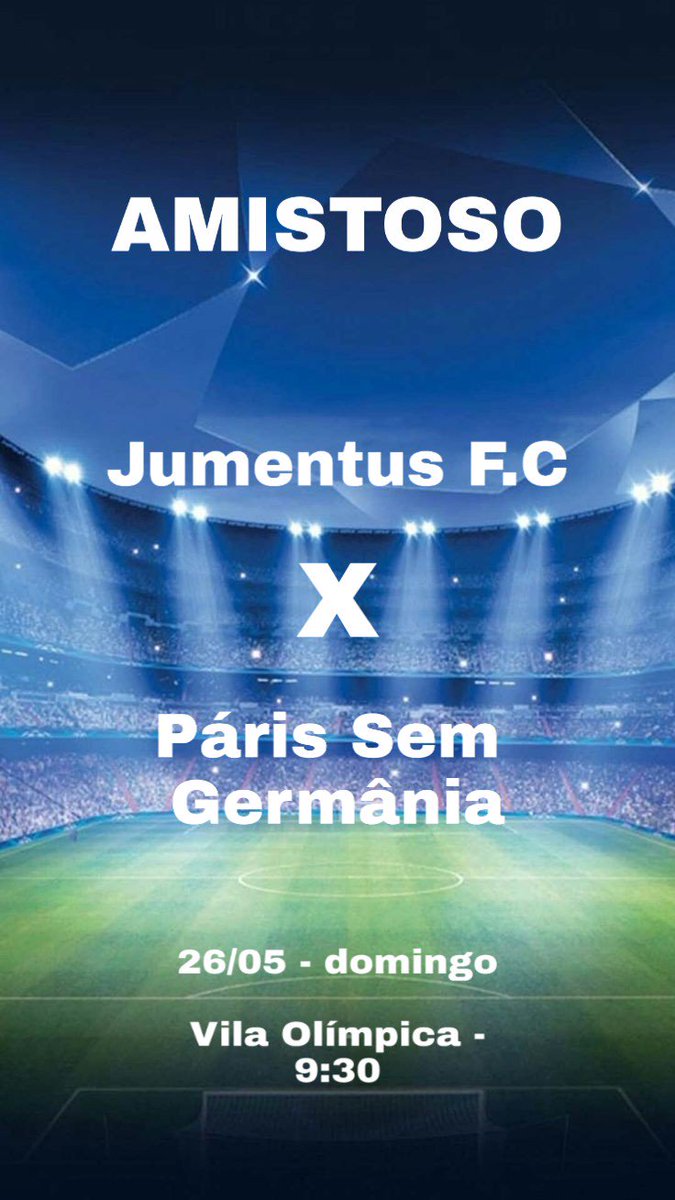 Jumentus1's tweet photo. É isso família!!! 
Domingão tem amistoso de estreia da temporada 2019, contra o time do Páris Sem Germânia, na vila olímpica as 9:30 da manhã, vemm c noissss!!! 🏆⚽🐎
@paris_sem https://t.co/kLJLg3mSYT