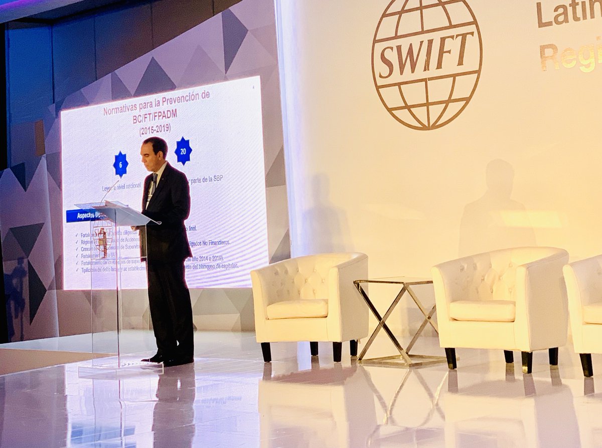 swiftcommunity's tweet photo. Ricardo G. Fernando, Superintendent of Banks of Panama, spoke of the measures Panama is taking to strengthen the financial system in response to local and global challenges at #LARC2019. Hear more via the @Finextra https://t.co/7kgHsx2ObE live blog https://t.co/U86thYqZjT