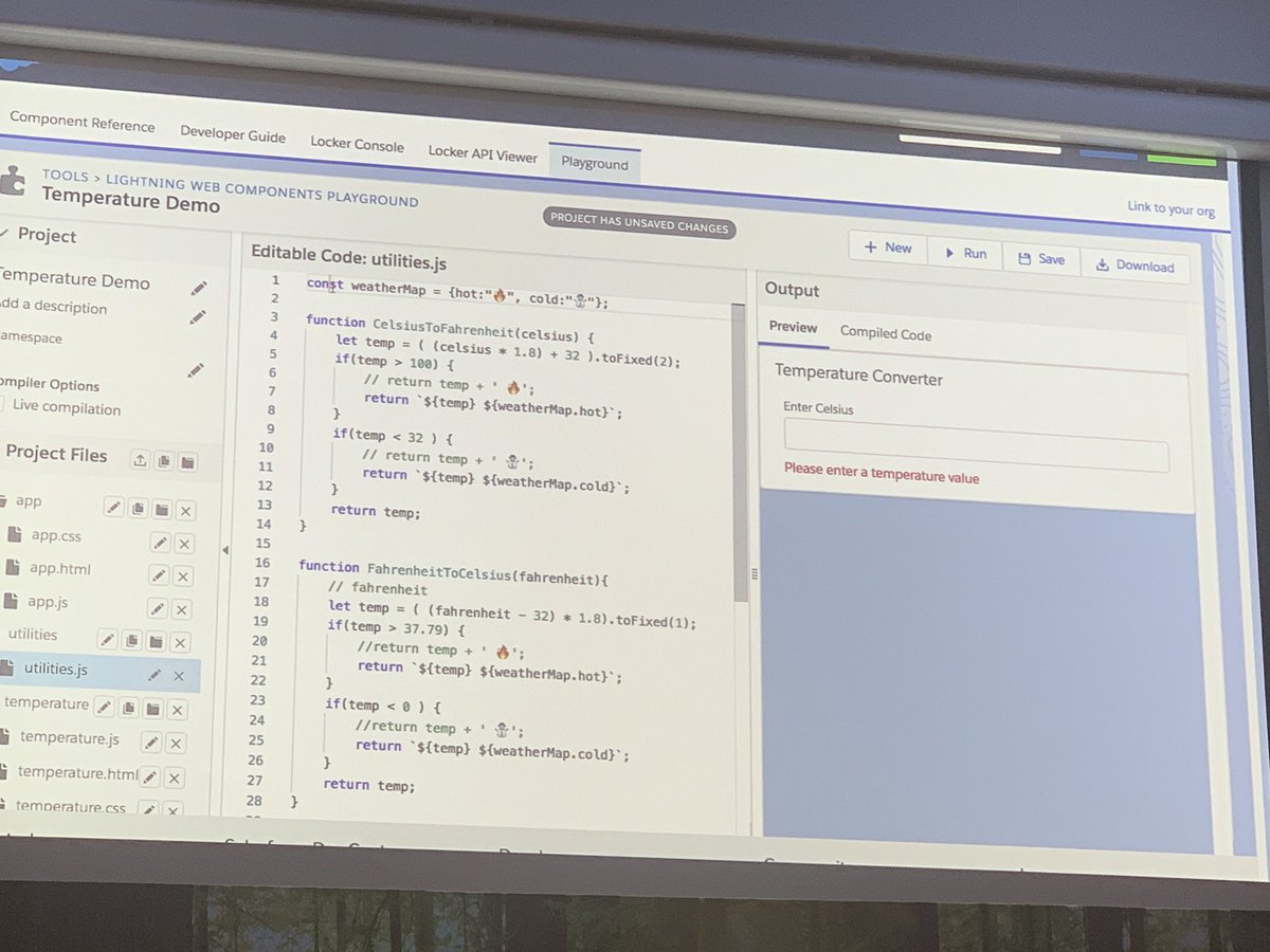 bob_buzzard's tweet image. Lightning Web Components code looks so clean. #SalesforceTour