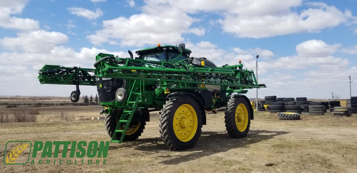 PattisonAg's tweet photo. #KAMSACK, SK check out today's #SpringSprayerSavings deal! 2018 John Deere R4045 120', 20" Spacing, S/S Tank, Spray Test, Tract cntrl, Fnce Row Nozzles and more! Stock #203196. $531,600 CAD. Give us a call at 306-542-2814 or stop by to check it out. https://t.co/XA5uF17HxK https://t.co/6g6cX3cgd9