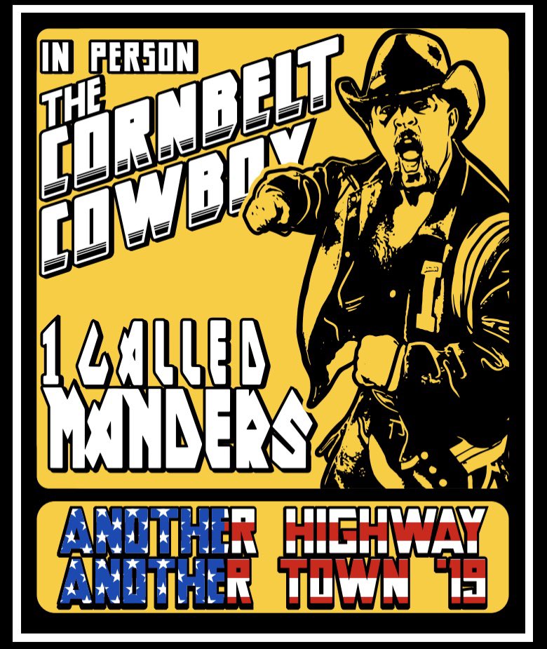 1called_manders's tweet photo. ☀️ 🇺🇸 SUMMER TOUR ‘19 🇺🇸 ☀️
NEW SHIRT 👕
Coming this Summer! 🇺🇸 ☀️
#AnotherHighway #AnotherTown #Hawkeyes #CornbeltCowboy #ProWrestling
Design Credit: @ofthedead209 https://t.co/RoIjZprAws