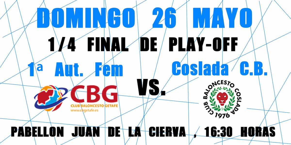 cbgetafe's tweet photo. ¡El próximo DOMINGO 26 tenéis una cita en el Juande a la que no podéis faltar! 
📍 Pabellón Juan de la Cierva
⏰ 16:30
⛹🏽‍♀️ 1ª Autonómica Fem. 🆚 CB. Coslada

📲 https://t.co/E7hyf5HHmc https://t.co/dgVesZNJfo
