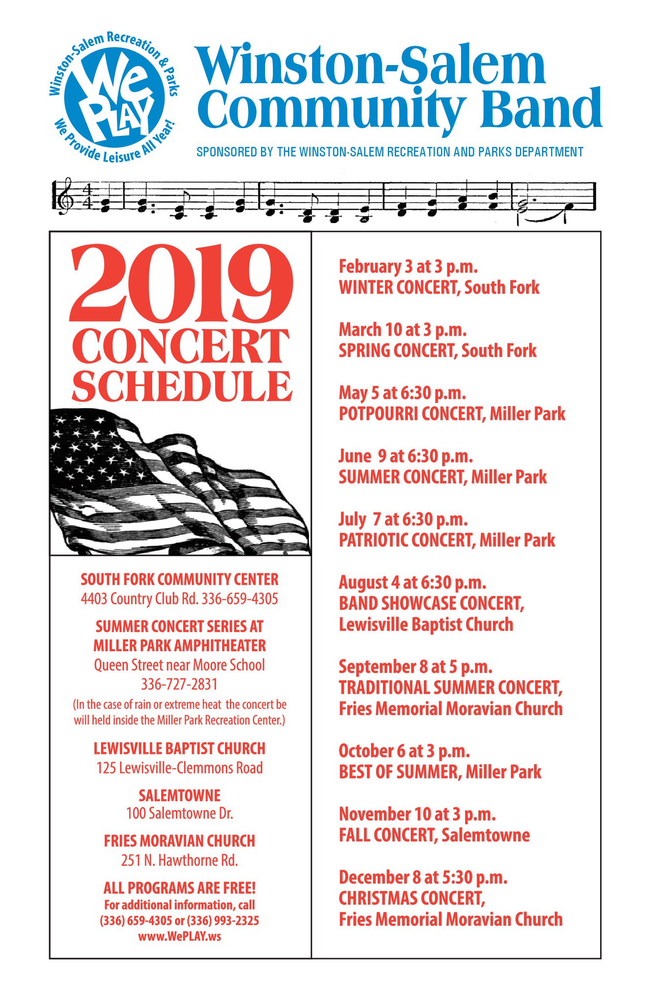 city of winston salem on City Of Winston Salem Nc On Twitter Join Us For The Summer Concert Of The Winston Salem Community Band On Sunday June 9th At 6 30pm At The Miller Park Amphitheater Queen Street Near Moore