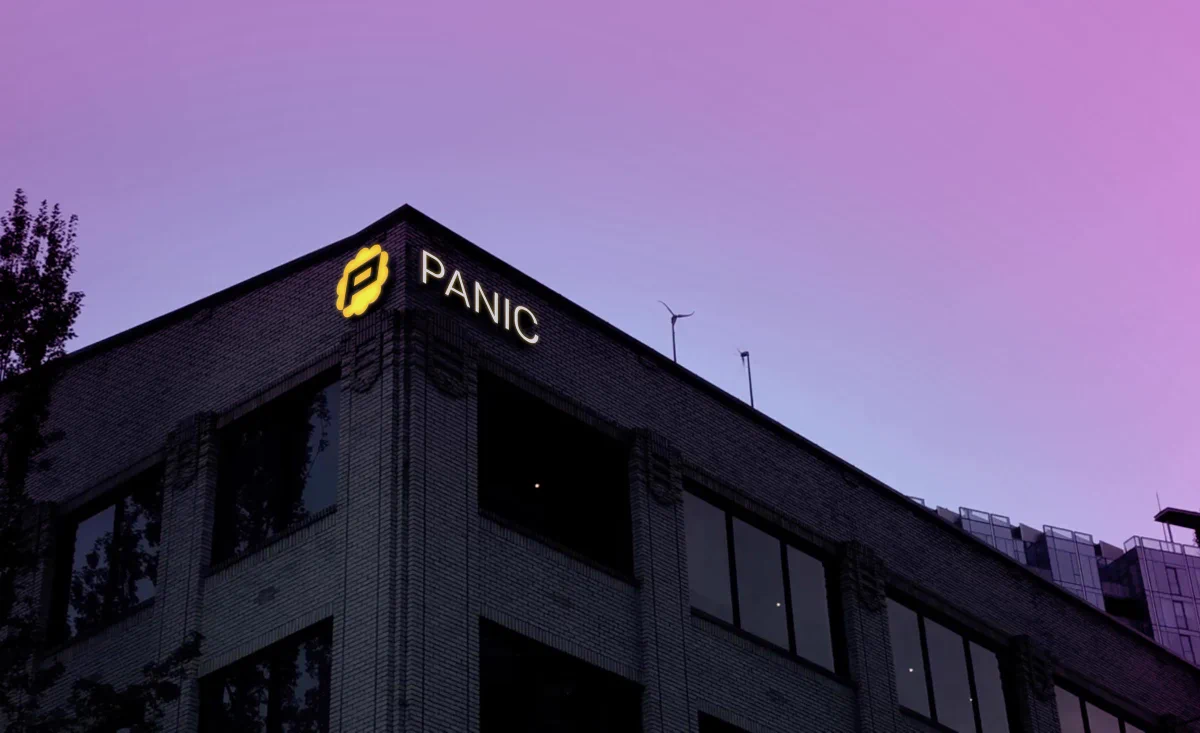 A photo of the Panic office at dusk.