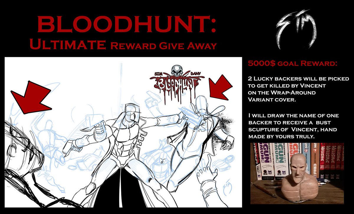 Simon_Pothier's tweet photo. Ultimate BLOODHUNT Special Reward Give Away Contest ;) #BLOODHUNT now on @indiegogo
https://t.co/965cuTo3m6 #TheArtofSIM #indiecomics #comicsgate #Comics #WARCAMPAIGN #TeamComics @promotecomics @CrowdFundComix #crowdfunding @PromoteHorror #MakeComicsFunAgain #ComicsRevolution https://t.co/XWtJHrVj1r
