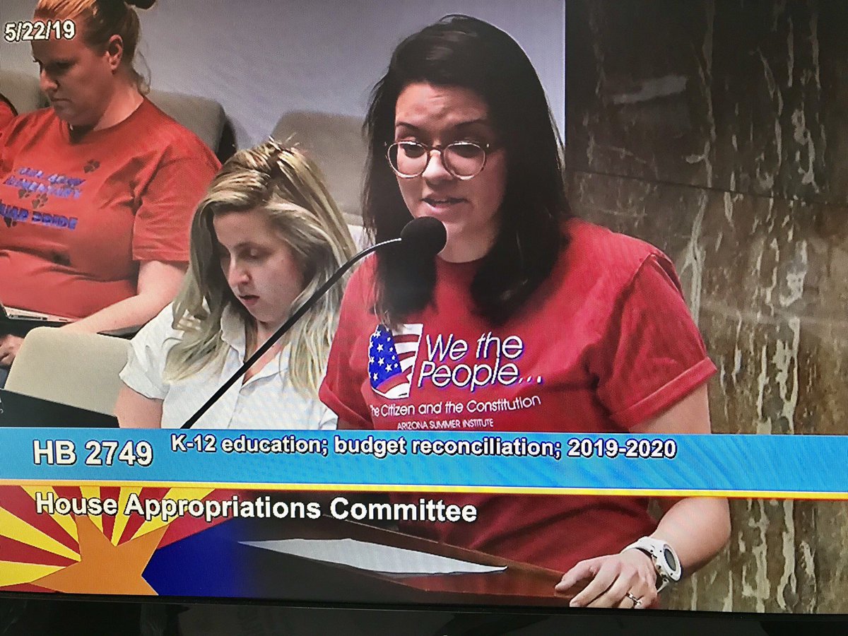 P2Hannley's tweet image. Educators educate the #AZHouse Appropriations Committee on results-based funding, high-stacks testing, high-poverty schools &amp;amp; equity education. #Azbudget @AZHouseDems @ArizonaEA