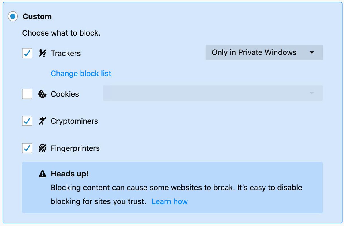 In the latest release (67.0) of our fave browser <a href="/firefox/">Firefox 🔥</a> - the awesome folks <a href="/mozilla/">Mozilla</a> have furthered online privacy protections by adding the ability to block cryptocurrency mining (#cryptojacking) scripts on websites and more 👏. Update yer fave fox now: mzl.la/2WUPBrH