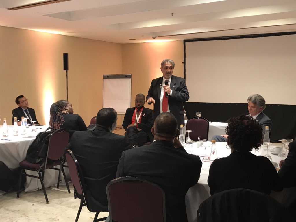 Francescorocca's tweet photo. With our #RedCross friends and colleagues of the #Caribbean region during @IFRC_es Inter-American conference, discussing key humanitarian priorities, like #climatechange. Thank you for the great work you are doing to support the most vulnerable people! #IAC2019 https://t.co/HODAFWTEQJ