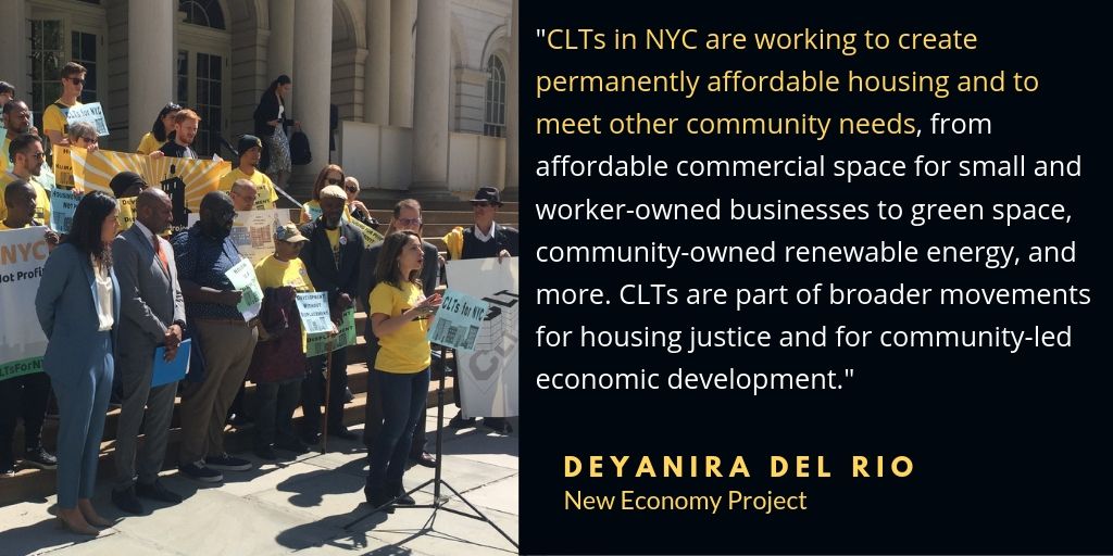 Our own <a href="/deydelrio/">Deyanira Del Rio</a> on how community land trusts can stabilize and empower communities and how fit into broader movements for #HousingJustice and #EconomicDemocracy. 

We need #CLTsForNYC!