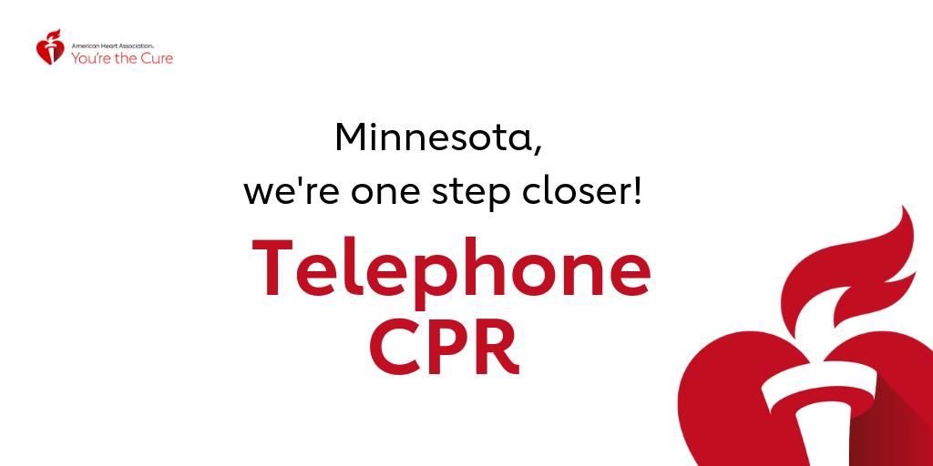 HeartAssocMN's tweet photo. JUST ANNOUNCED: House and Senate have agreed upon final bill language that includes Telephone-CPR. This bipartisan policy will save lives of #Minnesota cardiac arrest victims! Huge thank you to @JulieSandstede, @SenatorDanHall & coauthors for your support. #TCPRMN #mnleg https://t.co/jQgNumAsXS